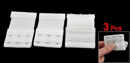 Gleader 3pcs Lady 3 x 3 Hook and Eye Tape Streych Extension Bra Extender White