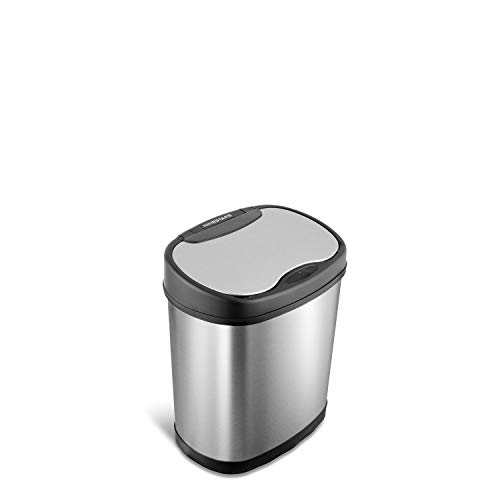 Nine Stars (NINAJ) Papelera, Acero Inoxidable, Plateado, 12x8.54x14.13 Inches