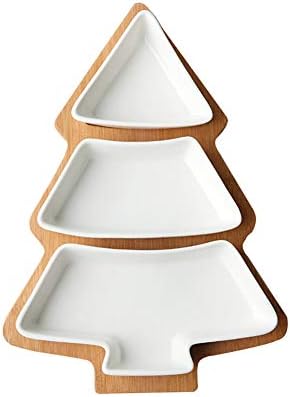 Creative Christmas Tree Children's Tableware Plate Separation Plate Dish Plate Fruit Plate Household Ceramic Plate