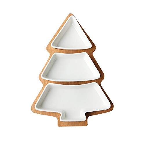 Creative Christmas Tree Children's Tableware Plate Separation Plate Dish Plate Fruit Plate Household Ceramic Plate