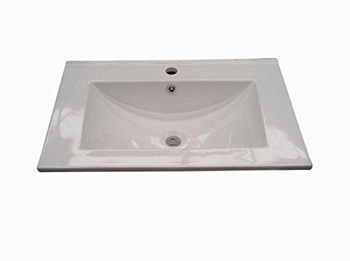 Arkitmobel 305911O Lavabo cerámico, Blanco, 60 x 45 x 16 cm