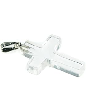 Kreuz Schmuck-Anhänger Bergkristall (milchig)