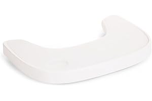 CHILDHOME, Tableta para la trona Evolu 2, Ajustable en profundidad, Fácil de instalar, Con mantel de silicona, Antideslizante, Fácil de limpiar, Blanca