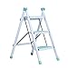 Produktbild Universal Klappleiter Haushalt 3 Schritt Hocker, tragbare Indoor DREI Schritte Hocker Küche Rutschfeste 3 Tier Gartengeräte Leiter Pedale blumenständer Regal JYTZ (Color : Cyan)