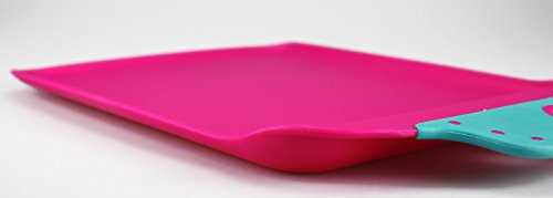 Schneidebrett Excellent Houseware mit erhöhten Rändern / Überlaufschutz 32 x 23 cm – Farbe: pink - 4