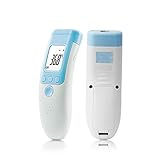 LZRZBH Médecine numérique infrarouge sans contact bébé thermomètre frontal, thermomètre for enfant adulte bébé, précis lecture instantanée, avec écran blanc rétroéclairé HD, Pense-bête Fever, sûre et