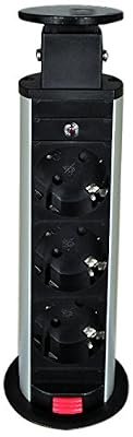 VidaXL 50115 Bloc multiprise escamotable 3 prises
