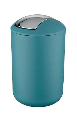Wenko 21227100 Brasil Poubelle Taille L Pétrole 6,5 L Dimensions 19,5 x 19,5 x 31 cm