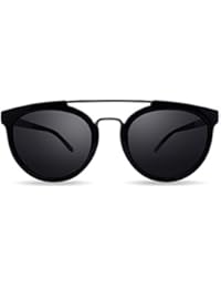 Overdose Sunglasses - Sophie Black Silver Double Bridge, Gafas de Sol Negras Unisex Doble Puente Polarizadas Protección UV400