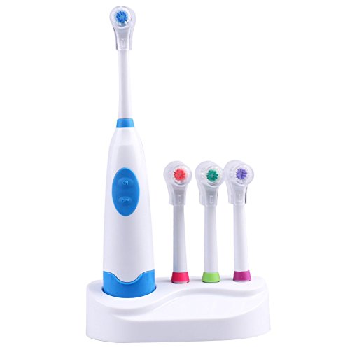 MAIKE MALL Power Toothbrush Electric Toothbrushes Waterproof Revolving Multidirection Toothbrushes with 4 Replacement Heads for Children