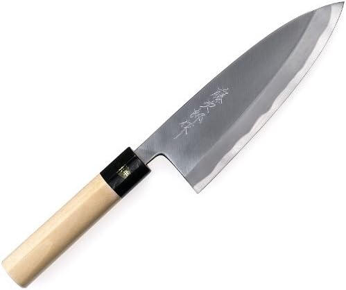 Mr. Tojijiro Blue Paper Steel (buffalo pattern) Marumina Deba Knife 180 mm F - 977