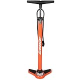 Diámetro del cilindro: 32 mm - Capacidad: 370 cm; material: tubo de pie y pie: acero - Superficie del pedal: TPE - Mango y manómetro: PP, tubo: goma