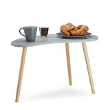 Vintage Flair: Die Holzbeine in Natura-Farben heben sich hervorragend von der grau gesprenkelten Platte ab - Die Beine sind kinderleicht zu Montieren: Einfach reindrehen