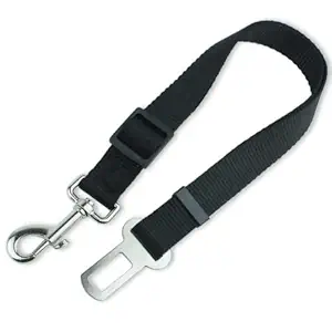 KAALS The Doggie Style 5FT Strong Dog Rope Leash with Comfortable Padded Handle and Highly Reflective Threads for Medium and Large Dogs (5ft) (Black Dog SEAT Belt)