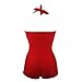 Janecrafts Women's Halter Neck Swimuits Rouched Bust Low Cut Jumpsuit Swim Suit Backless Swim Clothing
