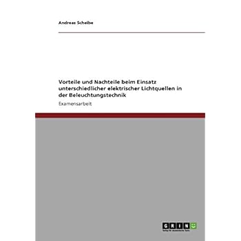 [PDF] Download Vorteile und Nachteile beim Einsatz unterschiedlicher elektrischer Lichtquellen in der Beleuchtungstechnik Kostenlos