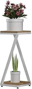 Weston Crafts Metal Planter Stand Floral Stairs with 2 Series / 3 Series Balcony Stand Plant Stand Outdoor White Simple Flower Presentation Stand