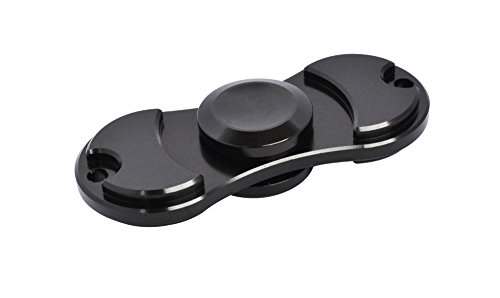 EDC Hand Spinner Toy Aluminum Material Professional Finger Gyro for Autism Rotating 2 to 4 Minute (Black)