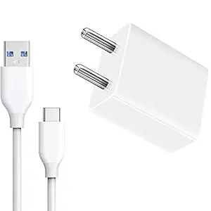 Ragav Enterprise Fast Type C Charger for OPPO A5 2020 Charger Original Adapter Like Mobile Charger | Type-C Charger Cable Fast Charging Mobile Charger | Fast Charger | Android Charger with 1 Meter USB Type-C Charging Data Cable(2.4 Amp, White)