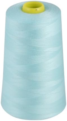 OVERLOCKING THREAD - OVERLOCKER THREAD - POLYESTER THREAD - INDUSTRIAL SEWING THREAD - 4 X 5000 YARD SPOOLS - BIG COLOUR SELECTION INCLUDING: BLACK WHITE RED BLUE CREAM NAVY PURPLE PINK GREEN GREY BROWN OLIVE SKY GOLD (TURQUOISE 369)