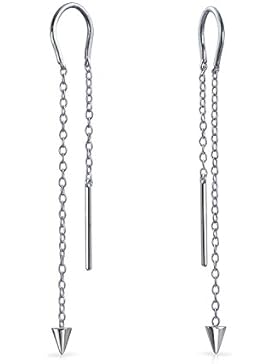 Bling Jewelry Moderne 925 Sterling Silber Spike lange Kette Einfädler Ohrringe