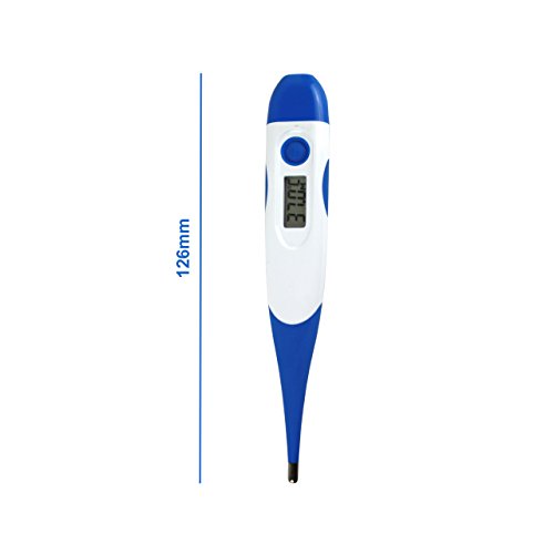 Set Digital Kinder Fieber Thermometer mit flexibler Spitze und 100 Stück Schutzhüllen . Fieberthermometer Wasserdicht , Signalton , Fieberalarm und Memory Funktion - 3