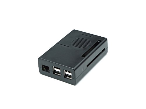 Raspberry Pi 3B Black ABS Case Enclosure Box With Mini Cooling Fan And Heatsink Kit,2 Aluminum Heatsink For CPU and LAN IC Topside and 1 Copper Heatsink For DDR IC Bottom Side
