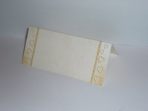 SiDeSo® 25 Tischkarten Doppelring Rose rot Hochzeit Feier Tischdeko Platzkarten - 3