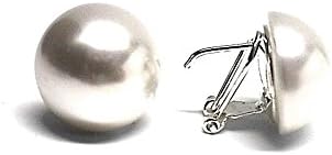 925m silver earrings Law synthetic ball half pearl 18mm. [AB1214]