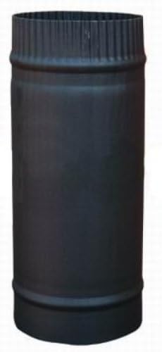 Matt Black 5/6 inch 30cm Straight Steel Flue Pipe for Wood Burning Multi Fuel Stoves / Log Burner (5 inch)