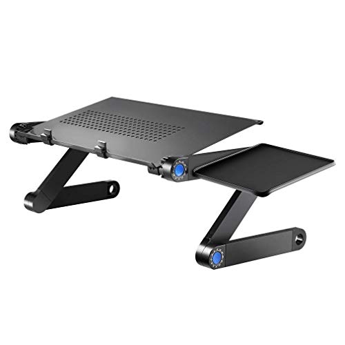 Preisvergleich Produktbild ZGYQGOO Houmlhenverstellbarer Laptoptisch, Laptop-Schreibtisch fuumlr Bett stabil Stehpult Faltbare Sofa Fruumlhstuumlcksablage Notebookstaumlnder Lesehalter fuumlr Sofa Floo (Schwarz)