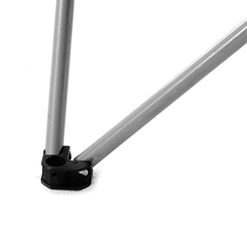 Nexos Campingstuhl Faltstuhl grau schwarz mit Armlehne Getränkehalter Angelstuhl bis 150 kg Tragetasche Polyester Stahlrohr Accessoires-Netz stabil wasserabweisend 90x47x47 cm – Bild 7