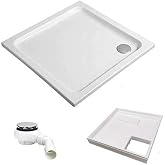 Komplett-Paket Duschwanne 100x70 Cm Superflach (2,5 Cm) – Inkl. Träger & Ablaufgarnitur, Weiß