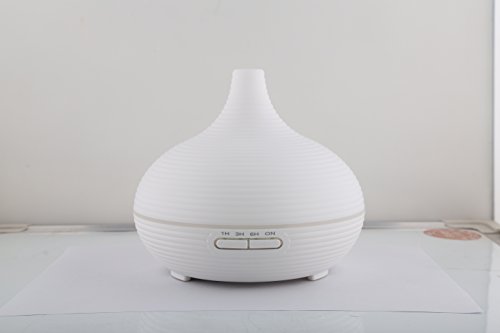 Sinovo® Aroma Diffuser Ultraschall Luftbefeuchter 300ml mit 7 Farben-LED Weiß Duftzerstäuber Holz-Basis für Beauty-Salon, Spa, Yoga, Schlafzimmer, Wohnzimmer, Konferenzraum - 2