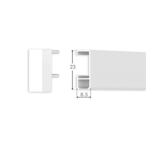 Bilderschienen Galerieschienen 1 Meter in Weiß – komplettes Set inkl. Perlonseile und Bilderhaken von Hang-it - 3