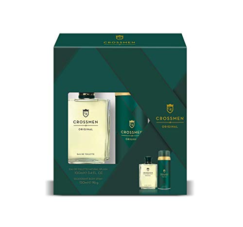 Crossmen Sport Set para Hombre: Eau de Toilette Natural Splash 100 ml + Desodorante Body Spray 150 ml