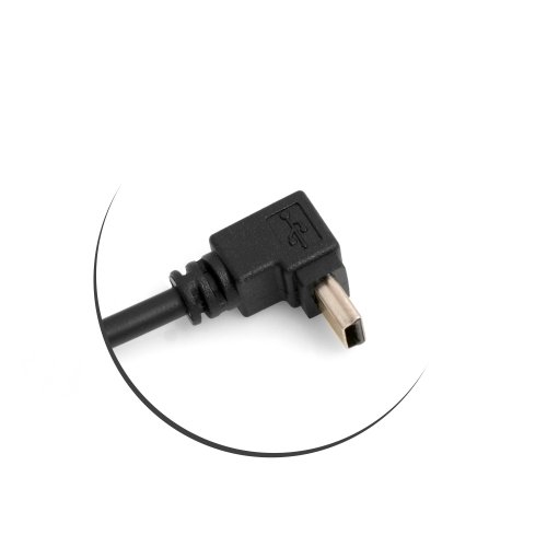 SYSTEM-S Mini USB (male) 90° Grad abwärts gewinkelt Winkel Kabel auf Mini USB (female) Adapter Kabel Verlängerung Datenkabel Ladekabel 27 cm - 3