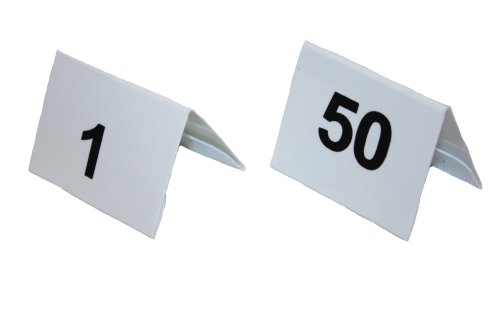 Tischnummernschilder Satz 1 - 50 Kunststoff