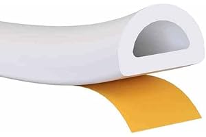 LOWENERGIE Stormguard EPDM Draught Excluder Self Adhesive Rubber Door Window Seal Roll (10 Metres, D White)