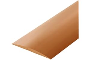 ZAYEJOD Tira de transición de umbral de suelo laminado de 2 m, barras de umbral de puerta plana de PVC autoadhesivas, borde de piso de vinilo, tira de unión de piso, (4 cm, marrón claro)