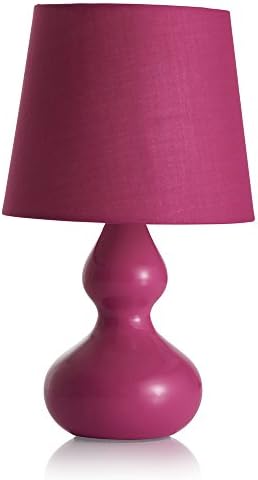 Contemporary Ceramic Bedside Table Lamp Purple Base Purple Shade