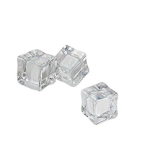 Wilotick Cubetti di ghiaccio in materiale acrilico, artificiali, trasparenti, 15 pz, decorativi, per feste e matrimoni, fotografia, Acrilico, 2,5 cm