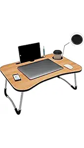 Jay Foldable Table with Cup Holder, Study Table, Bed Table, Breakfast Table, Laptop Table, Portable for Kids. (Assorted Colors)