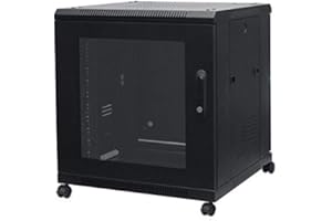 DATA ZONE 12u 600x600mm Deep 19" Black Floor Standing Data Cabinet Assembled with Castors Patch Panel PDU Comms Network