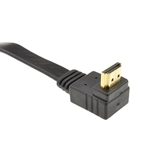 Flach HDMI Rechts Abgewinkelt Hoch Geschwindigkeit Kabel Für 3D TV 1,4 Anschlusskabel Vergoldeten 2 m - 3