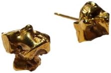 Imogen Belfield Little Drops 22ct Yellow Gold Plated Bronze Nugget and Sterling Silver Stud Earrings of 1cm