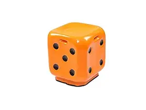 Stool DICE Orange Premium Fiber Material Unbreakable Durable Dice Sitting Stool (Fiber) for Living Room/Home/Office/Outdoor Stool with Anti-Skid Rubber| Stool with Sturdy Compact and Stylish.