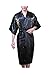 Produktbild CuteRose Men's Womens Big and Tall Embroidered Robe Satin Robe Dragon Spa Robe Black S