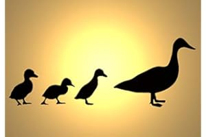 SOLITARYDESIGN Vintage Shabby Chic stencil Duck and ducklings A4 297x210mm for furniture wall art