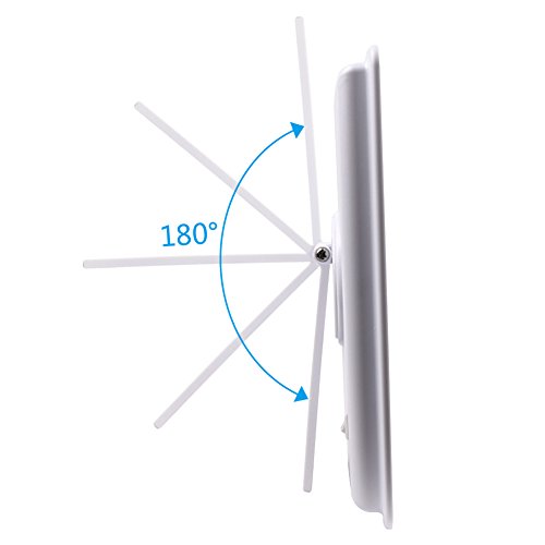 Wawoo® Make-up-Spiegel mit LED Beleuchtung Dimmbar durch Touch-Schalter + 16 LEDs + Ultra-High Definition Falterbar Standspiegel Profi Kosmetikspiegel Schminkspiegel Tischspiegel Batteriebetrieben (weiß) - 2